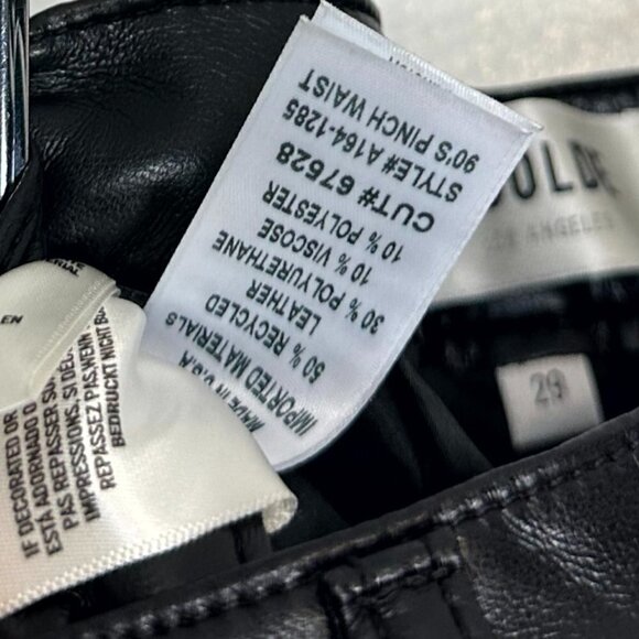 AGOLDE Recycled Leather Fitted 90's in Detox Size US 29 - Picture 9 of 16